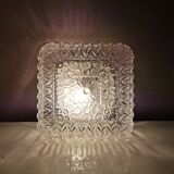 Vintage square glass ceiling lamp, 70s