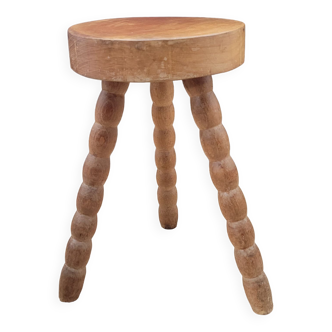 Tabouret tripode pieds boules assise épaisse