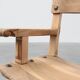 Brutalist armchair with carved rosettes and nailed wooden seat, Spain, 20th