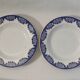 Set of 2 hollow plates Digoin Sarreguemines - Capri model - dark blue flowers