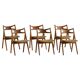 Set of 6 Danish dining chairs CH29 by Hans J. Wegner for Carl Hansen & Søn, 1951