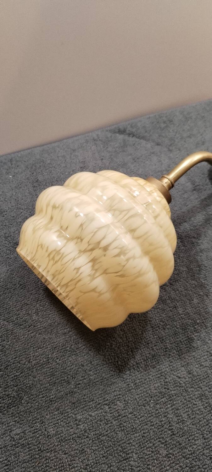 Clichy yellow glass swan neck wall light