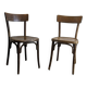 Paire de chaises bistrot anciennes en bois courbé esprit Thonet