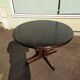 Round extendable wooden table - year 1960 - 110cm to 210cm