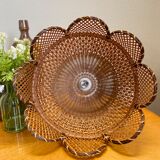 Vintage rattan and wicker pendant light