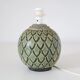 Recycled vintage lamp — ceramic art deco ball base and linen shade
