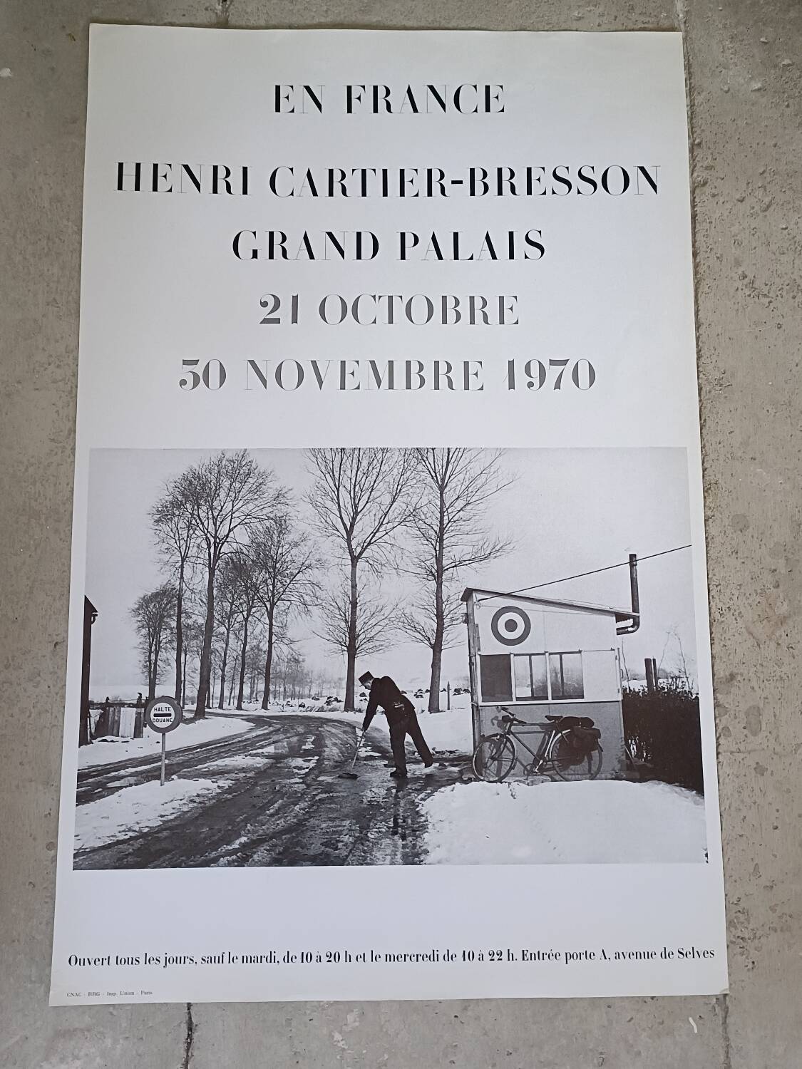 Original poster for the Cartier-Bresson exhibition, 1970