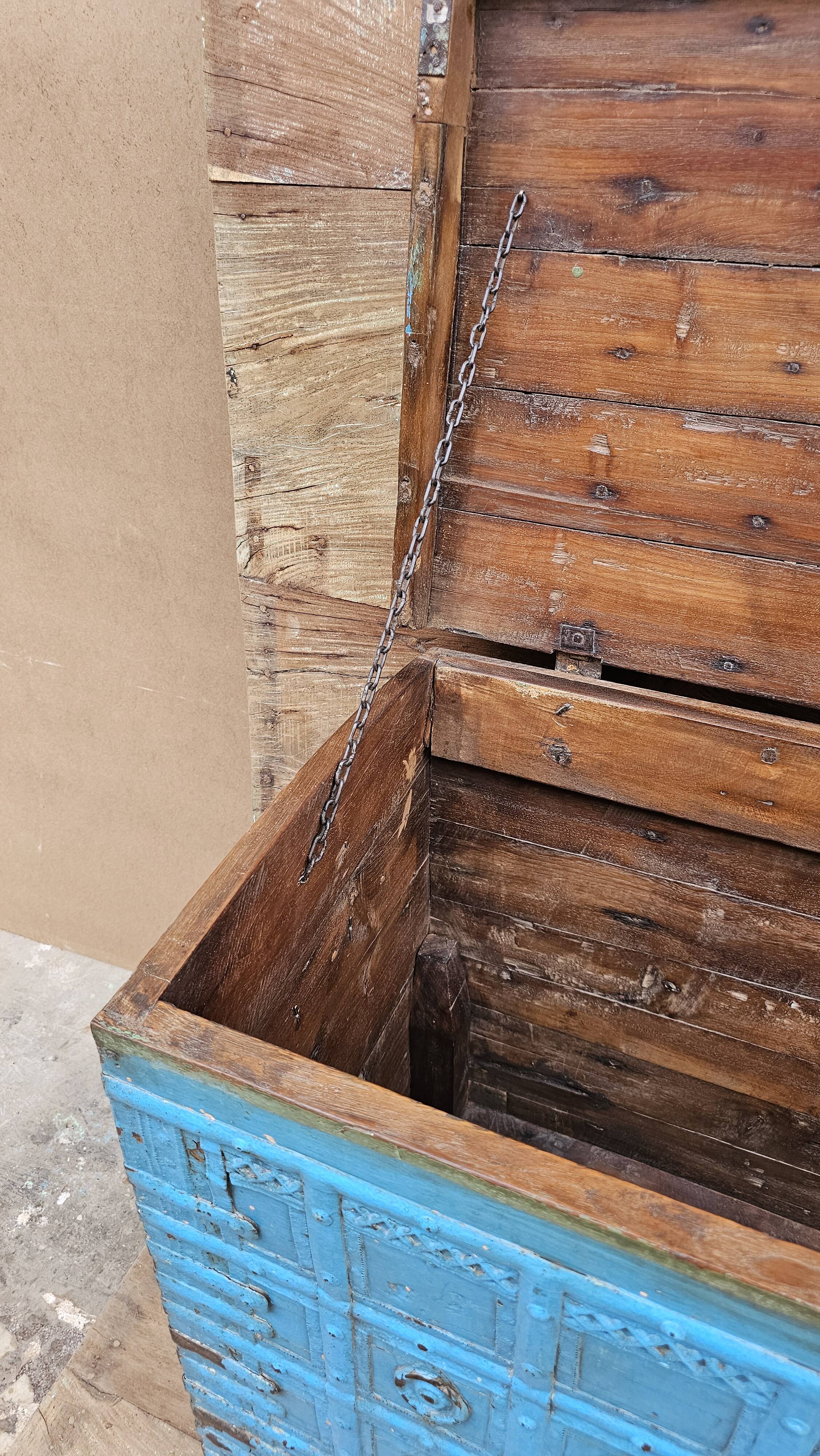Antique Burmese teak dowry chest