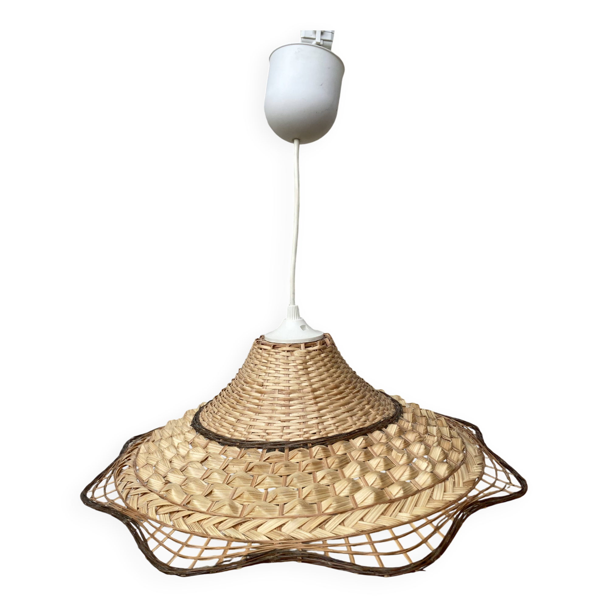 Suspension en osier vintage
