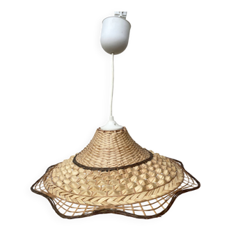 Vintage wicker pendant light