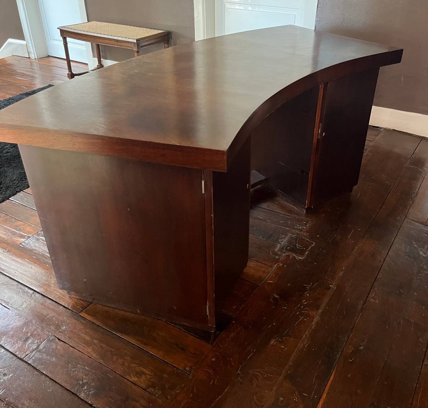 Large Curved Executive Desk in 1930s Style