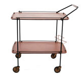 MId-Century Teak Bar Trolley with Bottle Holder, Italy 1960s