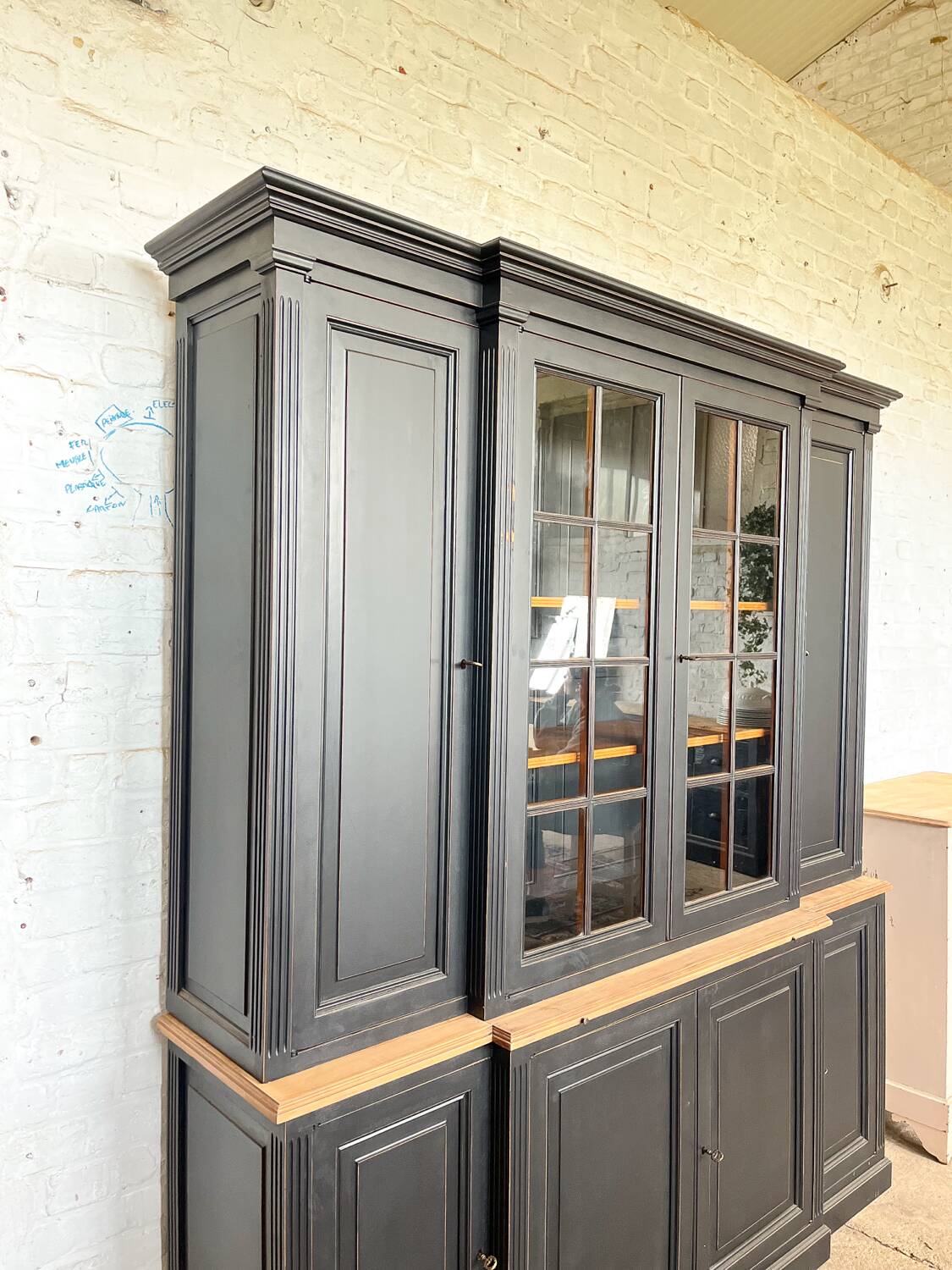 Old dresser / bookcase with black patina