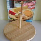 Plateau tournant à fromage en bois d'Hevea massif, boite d'origine