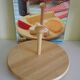 Solid Hevea wood cheese turntable, original box