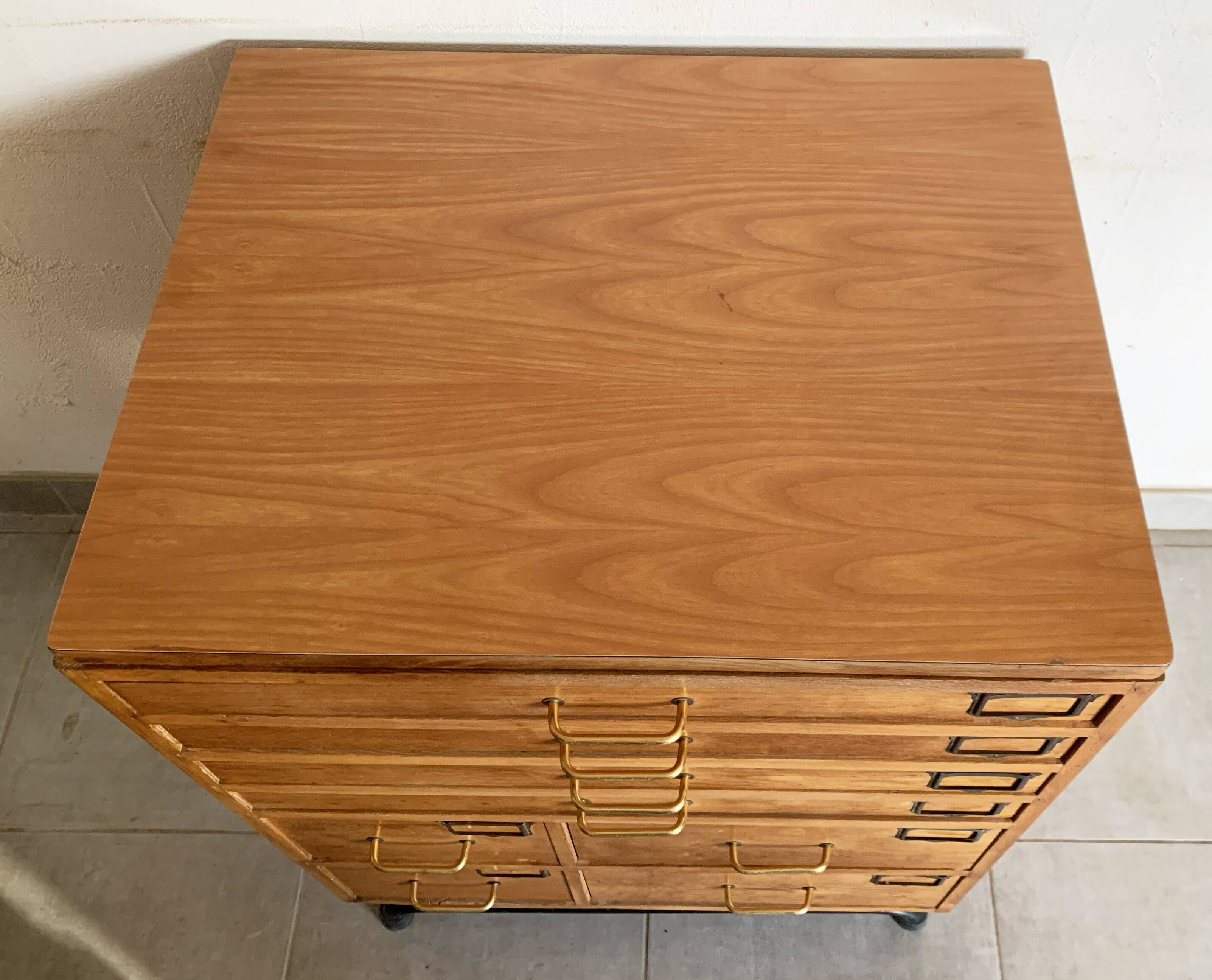 Vintage printer or schoolmaster workshop furniture from the 50s