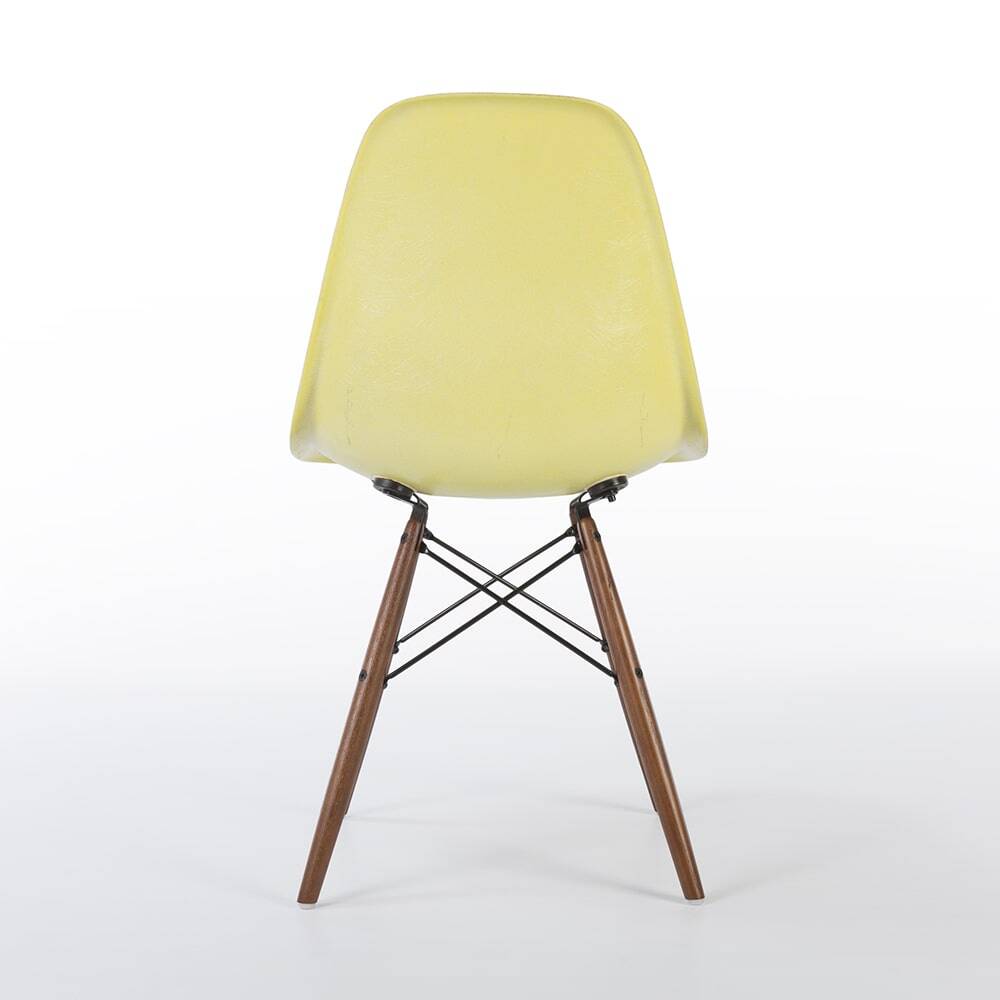 Lemon Yellow Pair (2) Herman Miller Original Eames DSW Side Shell Chairs