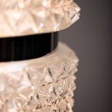 Vintage Crystal Glass Chandelier: Mid-Century Modern Austrolux Pendant Ligh