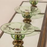 VINTAGE WALL OR CEILING LAMP 1950s BRASS AND GLASS ITALIAN DESIGN