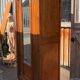 /Art Deco wardrobe with mirror in carved solid oak from the 20s/30s