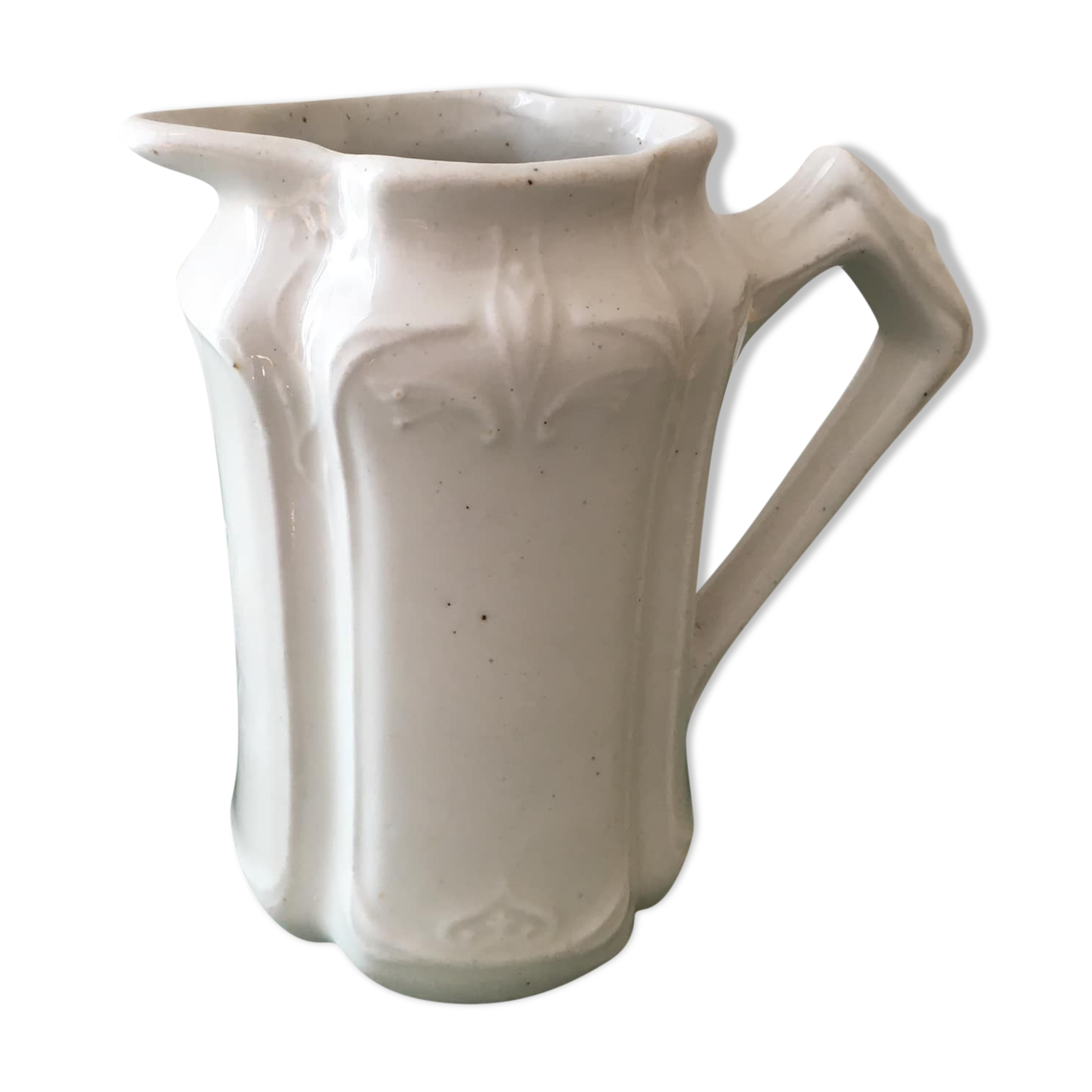 Antique ivory-coloured porcelain vase/pitcher
