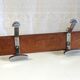 Wooden wall coat rack and chrome hooks – 60s