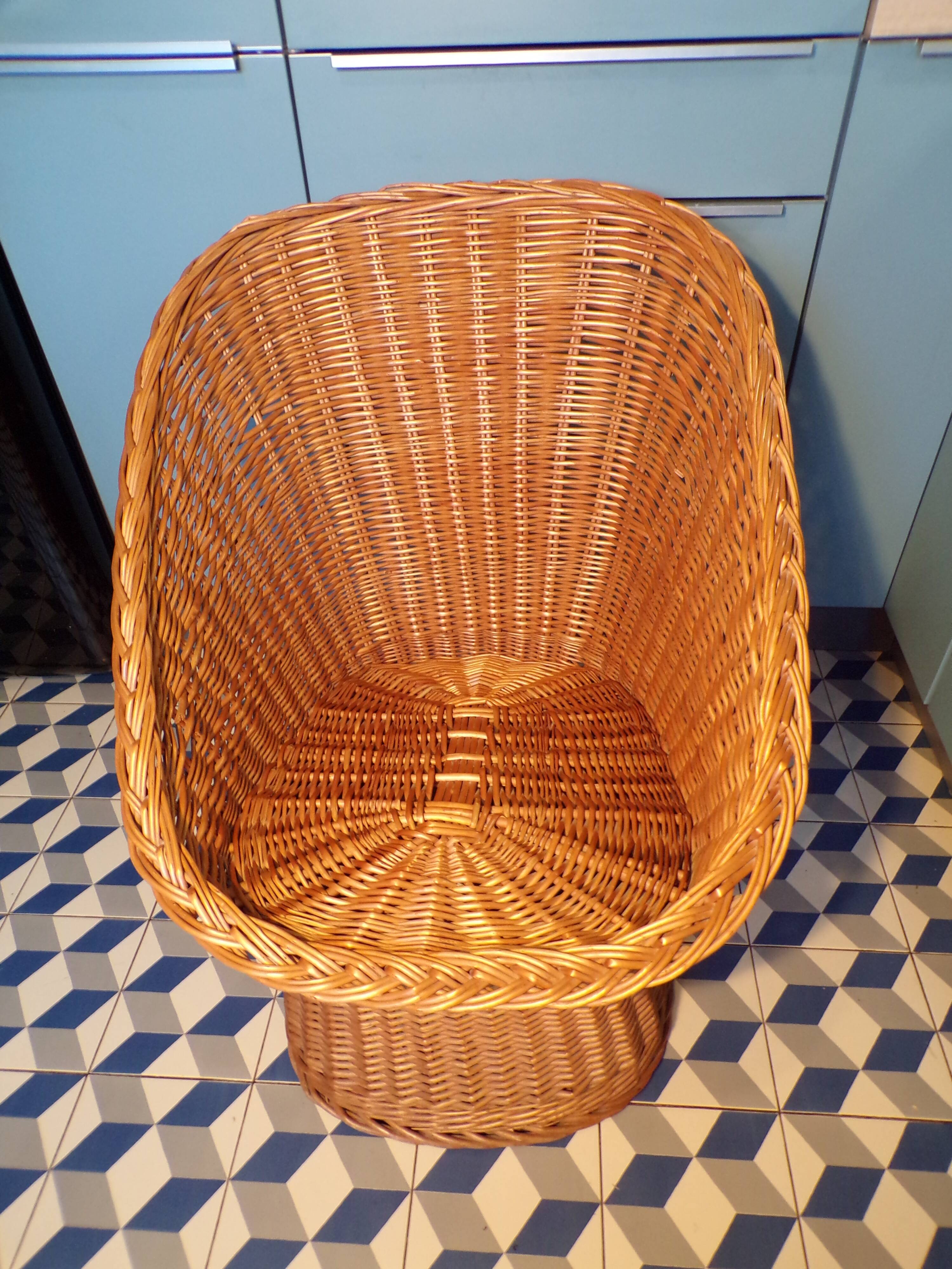 Vintage rattan armchair