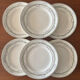 Set of 6 flat plates Longwy Loridan • French earthenware clay