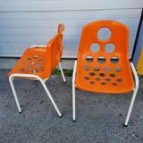 Chaises orange sicopal de 1970