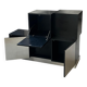 Cubes rétro des années 1970, bar et cabinet de rangement en noir et acier par Roberto Monsani