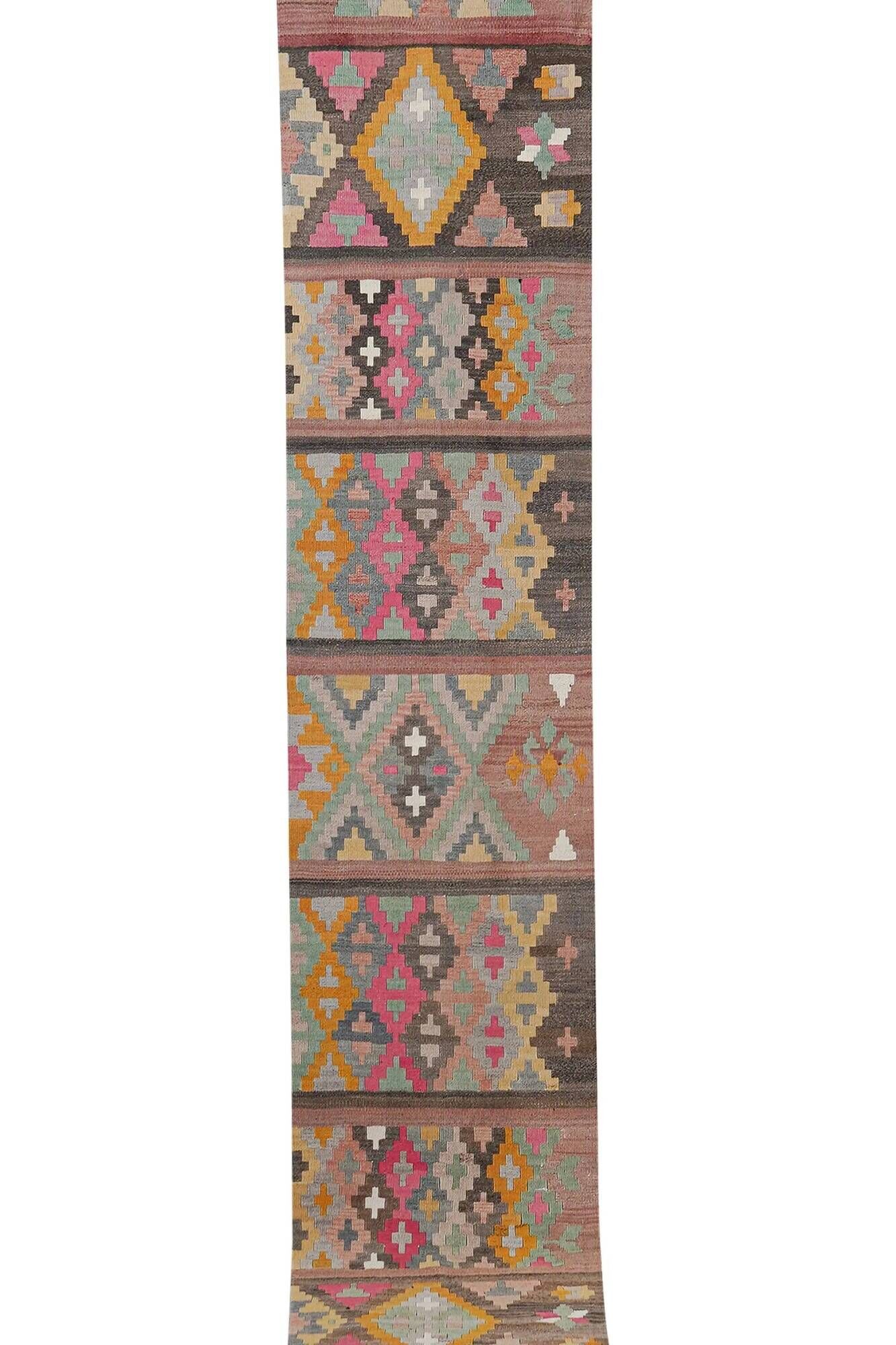 Vintage Turkish hallway rug 72x384 cm