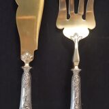 Silver-gilt metal fish service