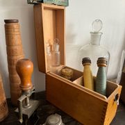 Ancienne boîte à fiches en bois