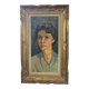 Tableau, Maurice Chapuis, portrait de femme, huile sur toile, 1961, encadré