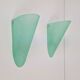Vintage Triangular Conical Wall Sconces in Green Frosted Glass, 1990s, Set of 2