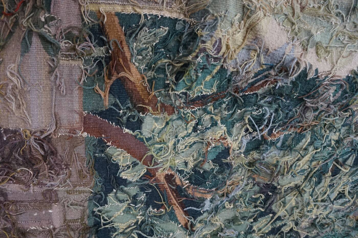 Tapisserie Aubusson française antique avec scène romantique