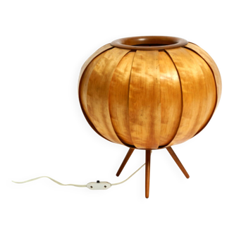 Large Mid Century Modern bentwood lamella tripod Table Lamp