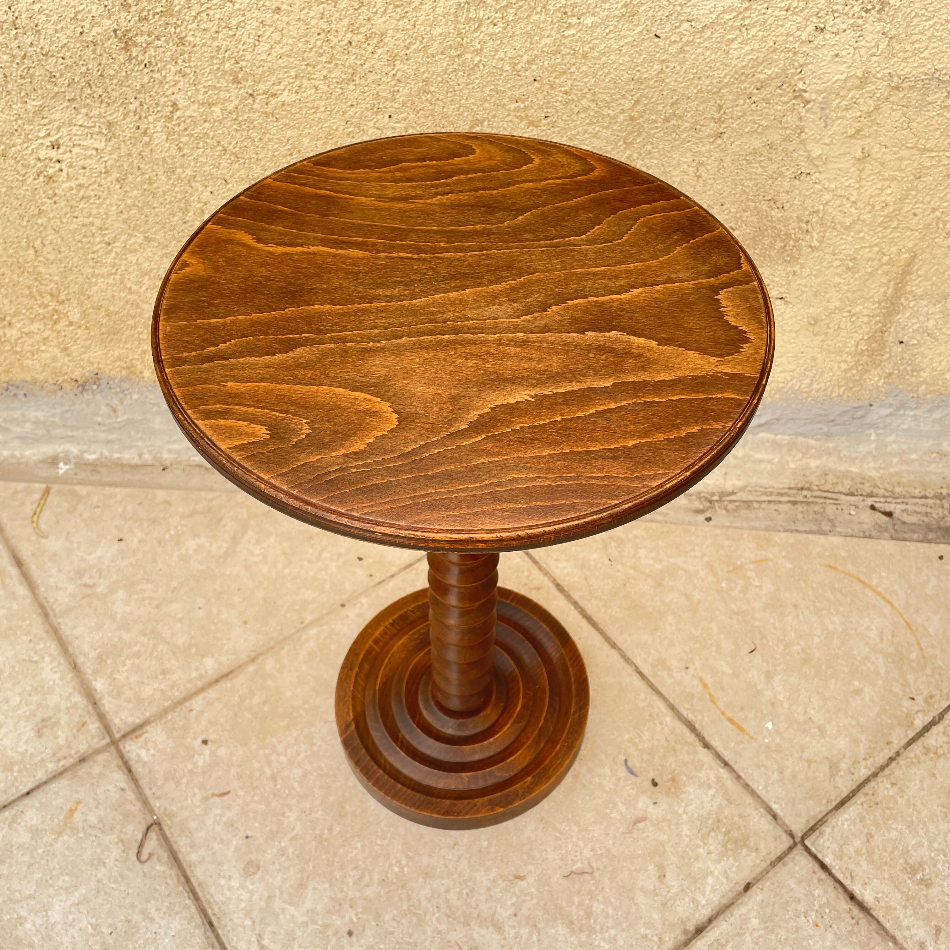 Charles Dudouyt wooden pedestal table