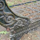 Bench, cast iron daybed, late 19th - early 20th century
