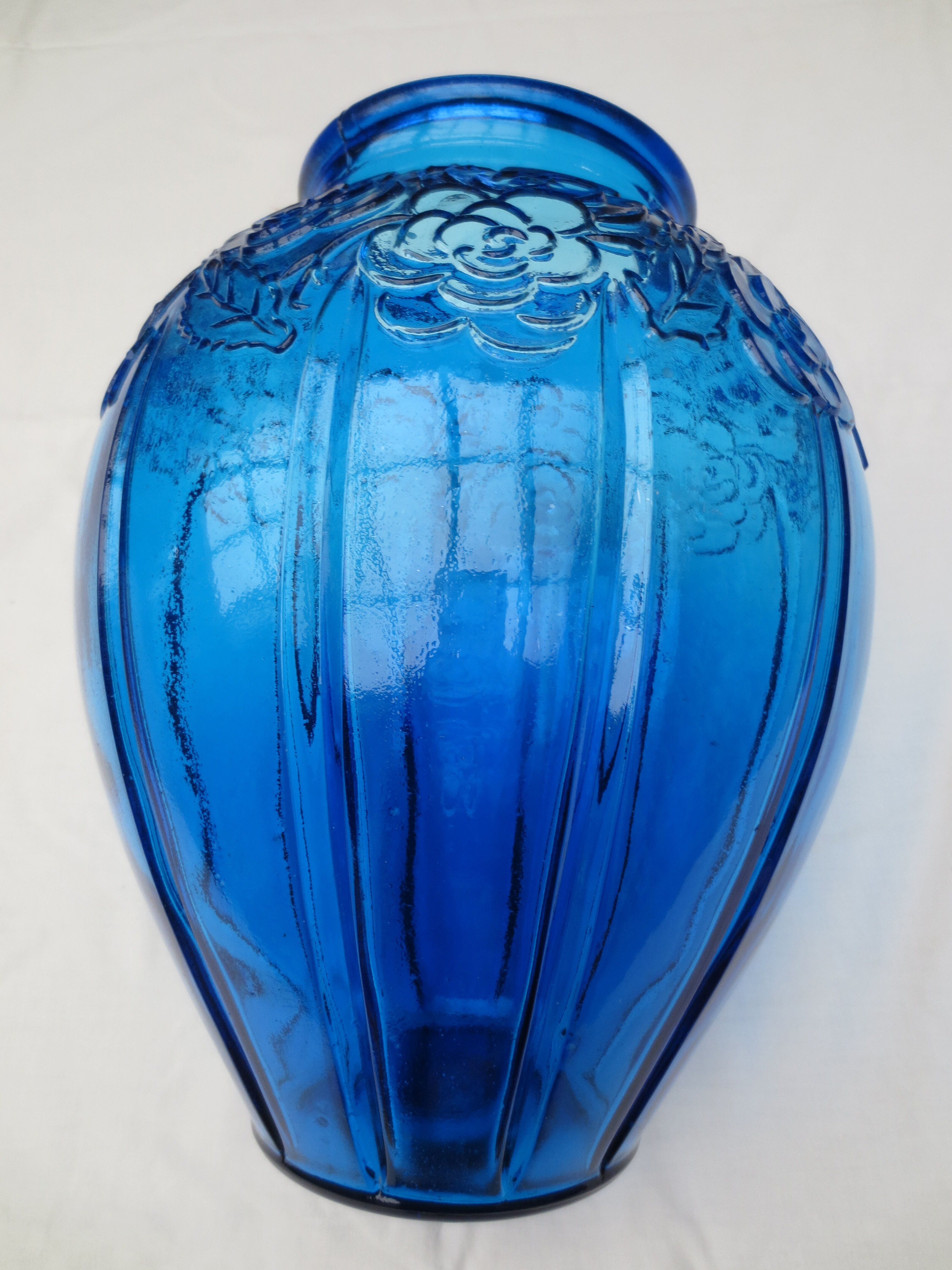 Blue art deco vase