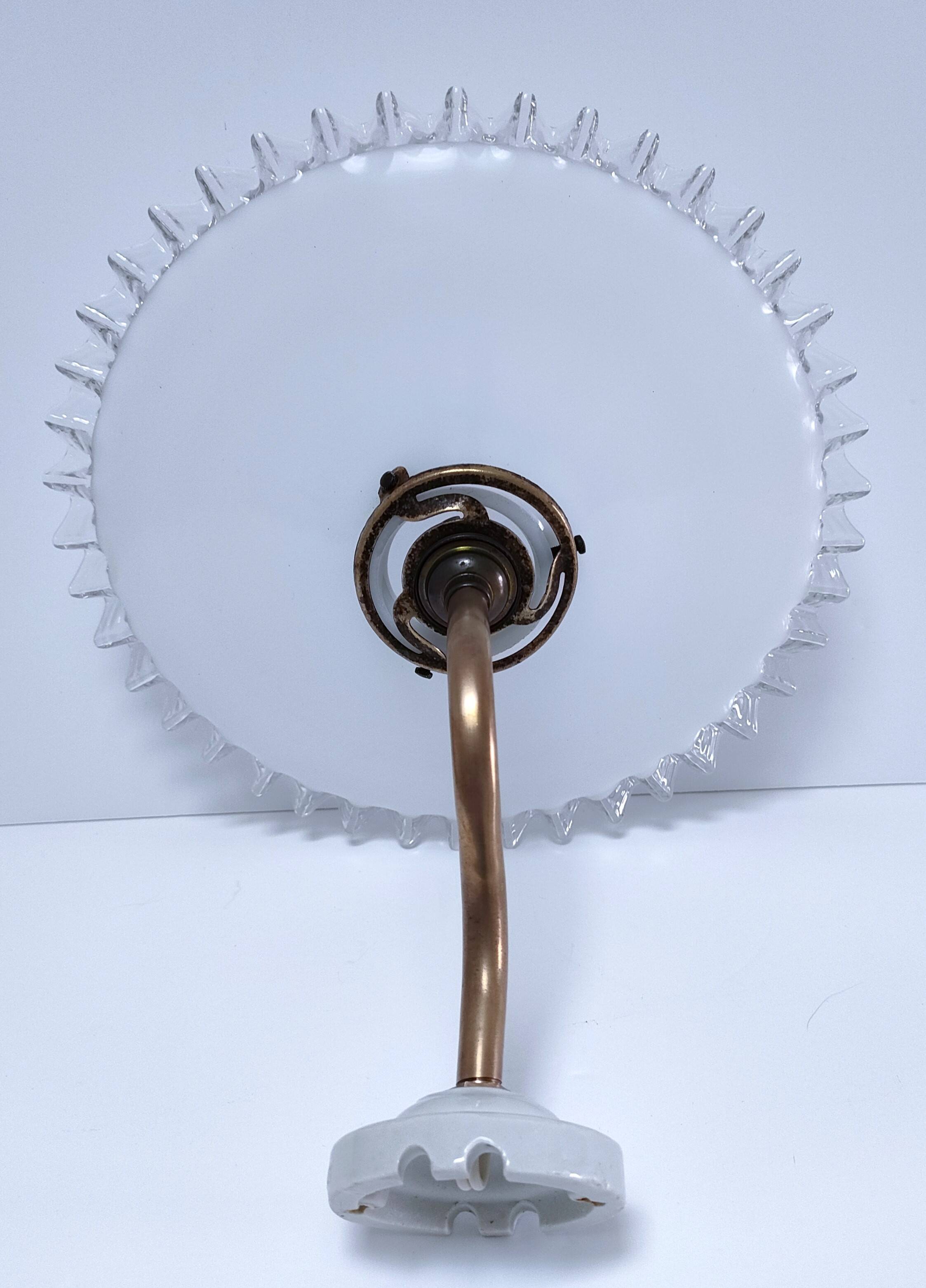 Opaline porcelain brass wall light early 20th century