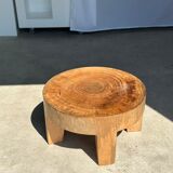 Quadripod coffee table in solid wood monoxyl natural color (dark)