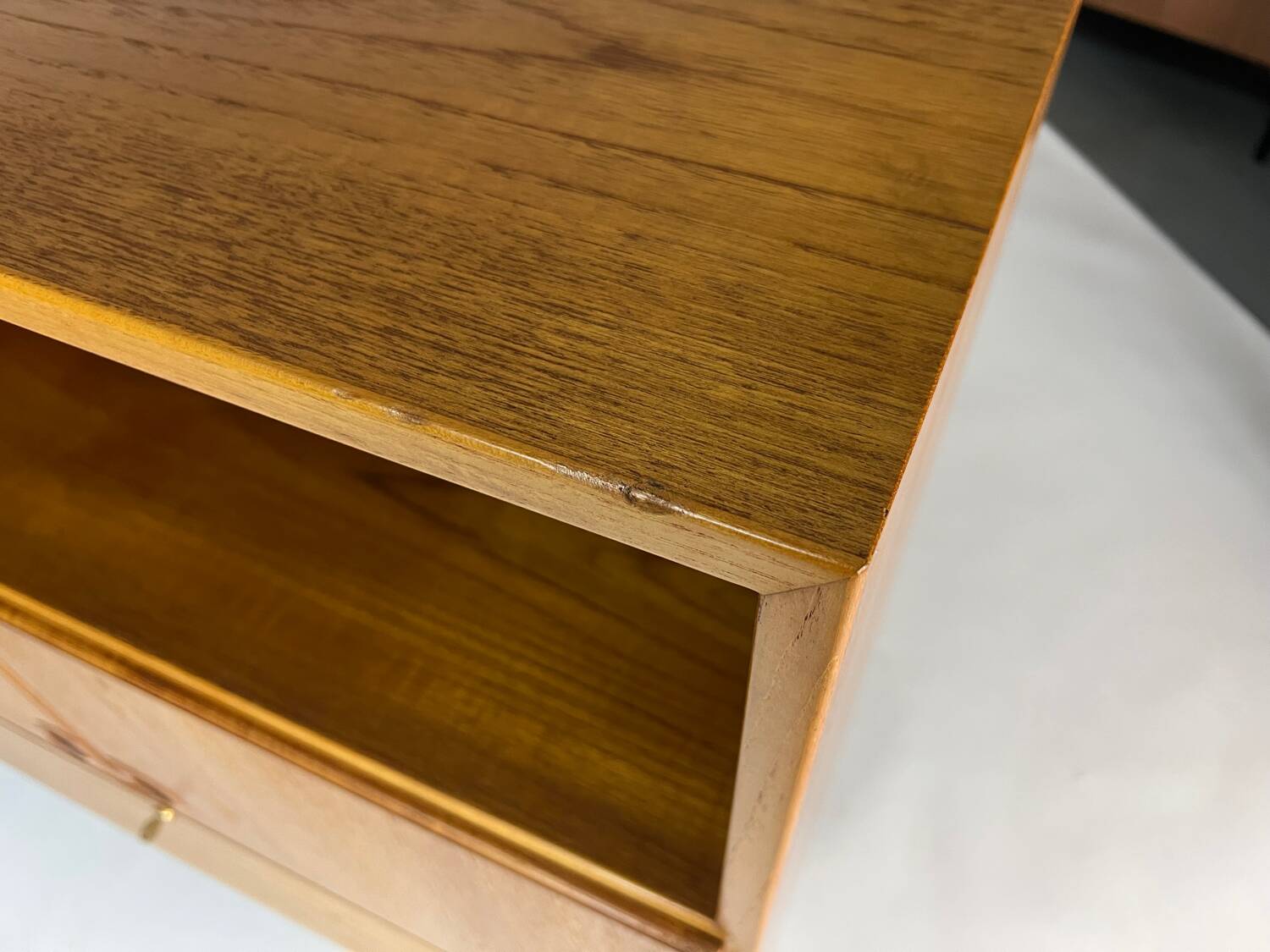 Vintage teak highboard cabinet shelf 70s Danish design
