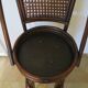 Set of 2 swivel bar stools / chairs - wood - cane - rattan - 80s