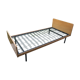 Bed in blond wood and feet 1950 vintage metal - 1 person
