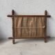 miroir ancien en bois tourné imitation bambou 1940