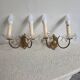 Pair of vintage gold wall sconces Art Deco Rococo from the 50s-70s.