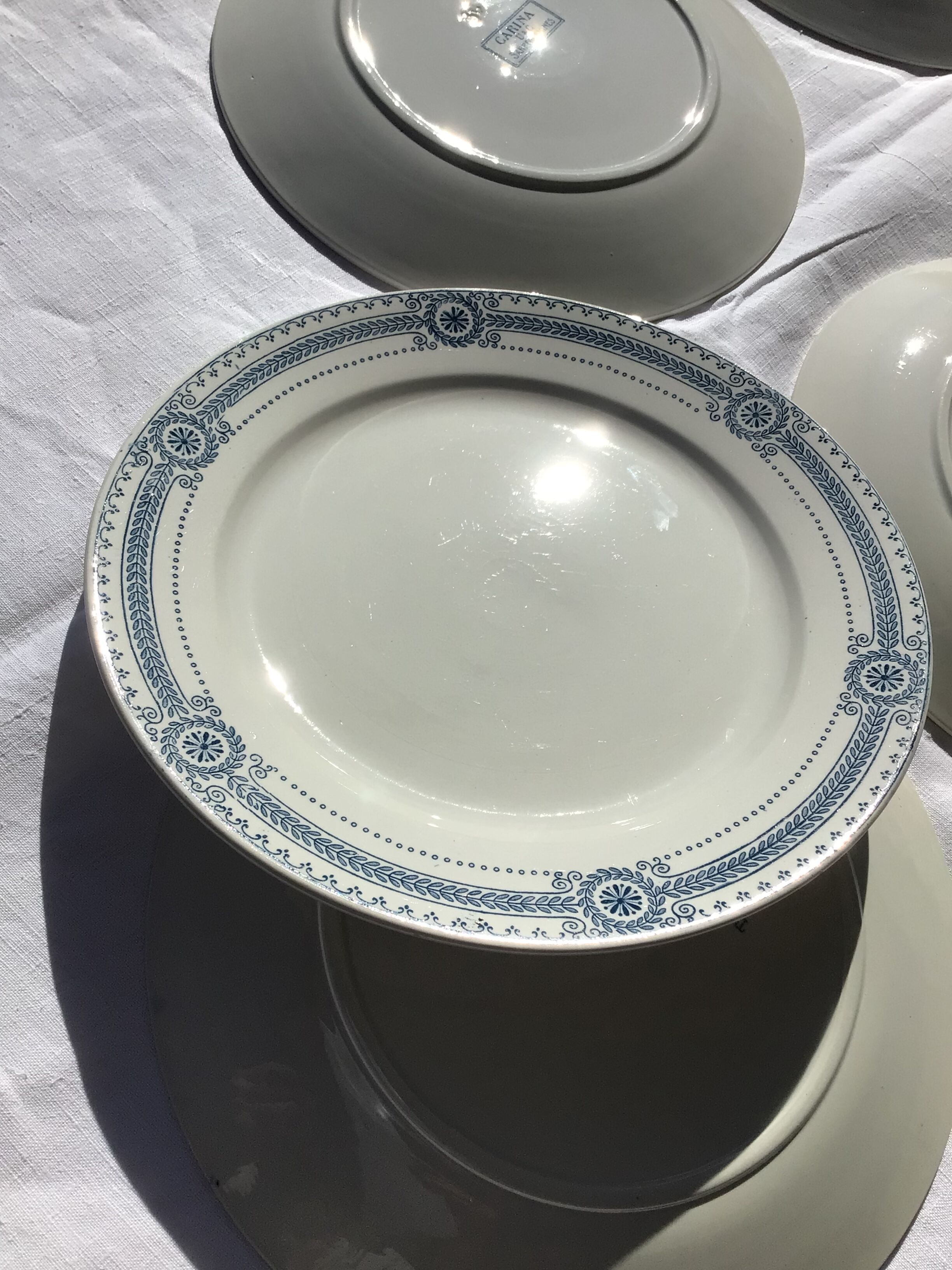 6 Flat Plates Iron Earth Carina U&C Sarreguemines (4lots)
