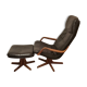 Fauteuil pivotant avec repose-pieds, Berg Forniture, Danemark, années 1970