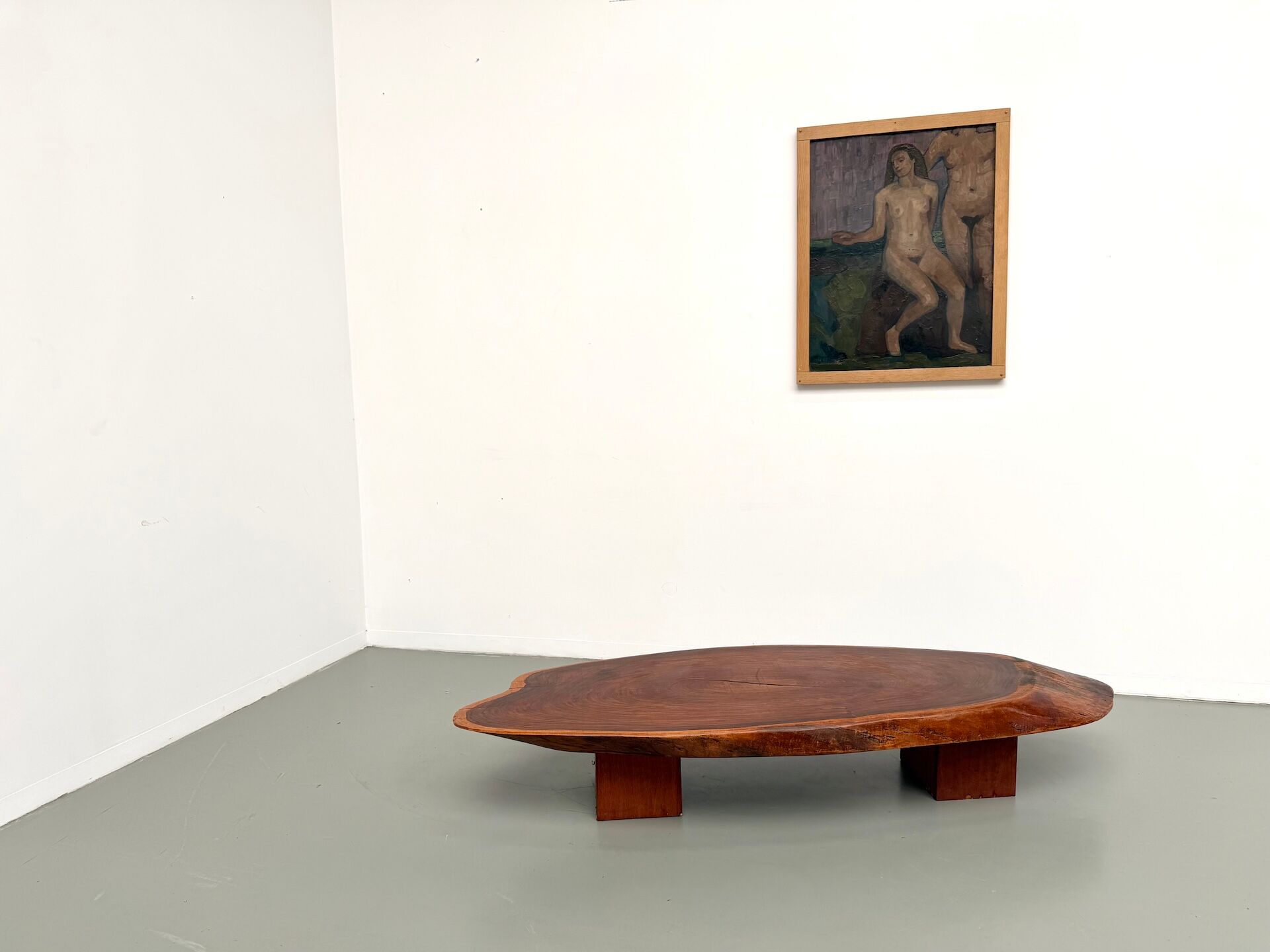 Organic Coffee Table "Slab" in Solid Exotic Wood
